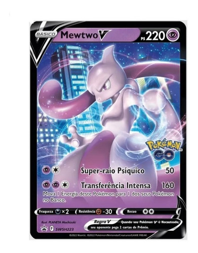 Deck De Cartas Pokémon Go Mewtwo V Baralho Batalha V Copag !